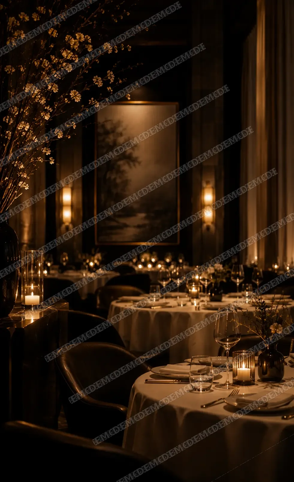 Candlelit dining room at Maison Aurelia